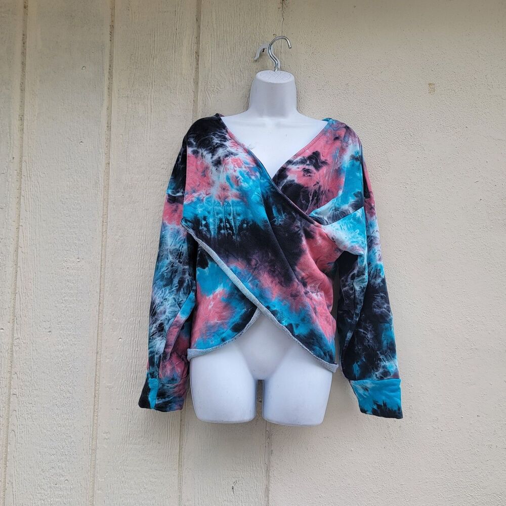 POL Galaxy Print Tie Dyed Pullover Sweater Sz Small Relaxed Fit